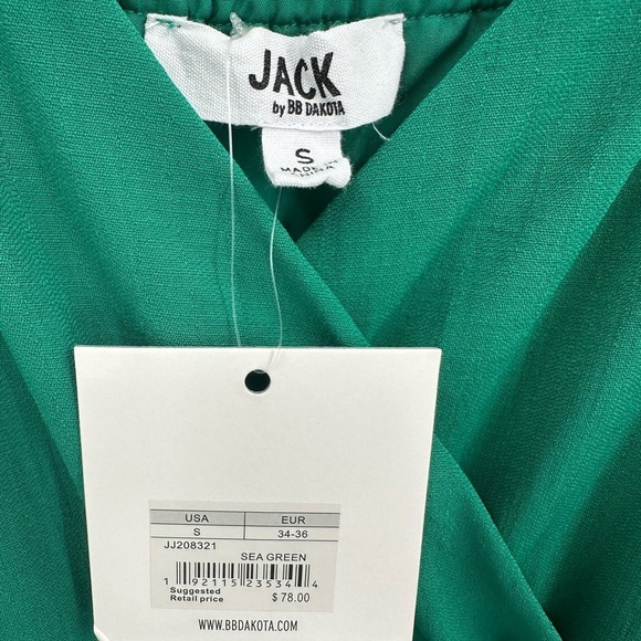 NWT Jack by BB Dakota Maxi Dress Women's Size Small Green Wrap Hi Low with flaws - Picture 5 of 13